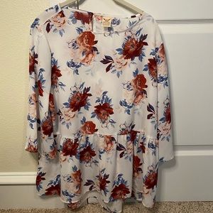 Cute tutu white top with roses